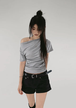 CHEEK HOT BLACK JEANS DENIM SHORTS