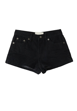 CHEEK HOT BLACK JEANS DENIM SHORTS