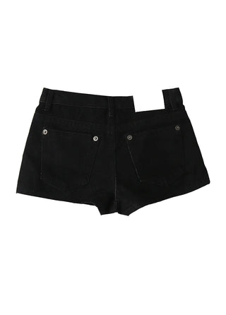 CHEEK HOT BLACK JEANS DENIM SHORTS