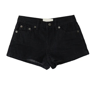 CHEEK HOT BLACK JEANS DENIM SHORTS
