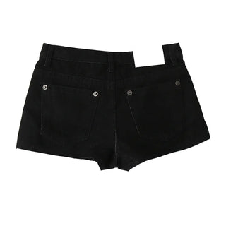 CHEEK HOT BLACK JEANS DENIM SHORTS