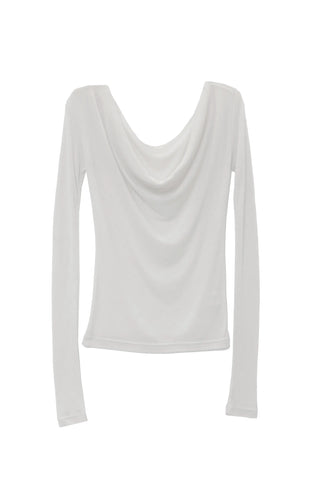 Ballet Soft Loose-Fit Drape Long-Sleeved T-Shirt