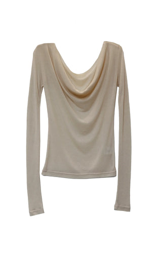 Ballet Soft Loose-Fit Drape Long-Sleeved T-Shirt