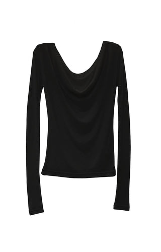 Ballet Soft Loose-Fit Drape Long-Sleeved T-Shirt