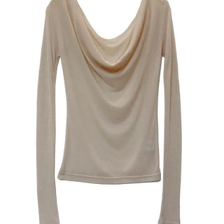 Ballet Soft Loose-Fit Drape Long-Sleeved T-Shirt