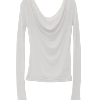 Ballet Soft Loose-Fit Drape Long-Sleeved T-Shirt