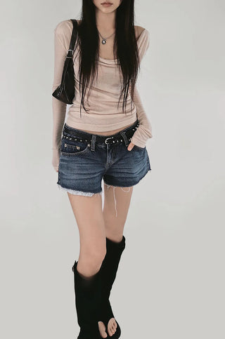 Ballet Soft Loose-Fit Drape Long-Sleeved T-Shirt