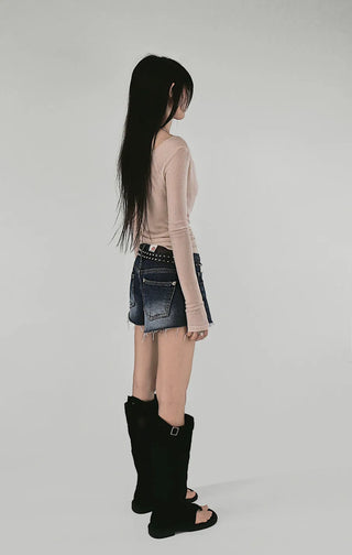 Ballet Soft Loose-Fit Drape Long-Sleeved T-Shirt