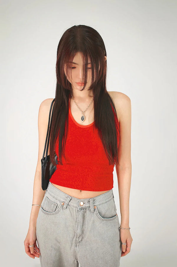 Halter String Layered U-Neck Single-Neck Dress