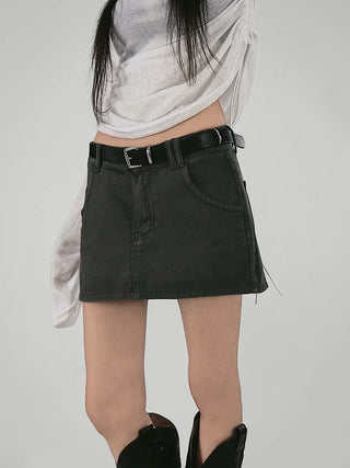 MORE SEE-THROUGH SNAP BUTTON V-NECK STRAP HALF HOODIE