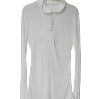 MORE SEE-THROUGH SNAP BUTTON V-NECK STRAP HALF HOODIE