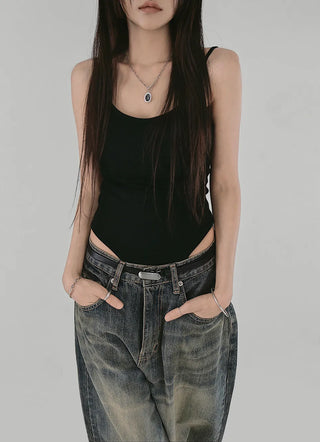 BOOM BODY SUIT BACK HOLE SLEEVELESS