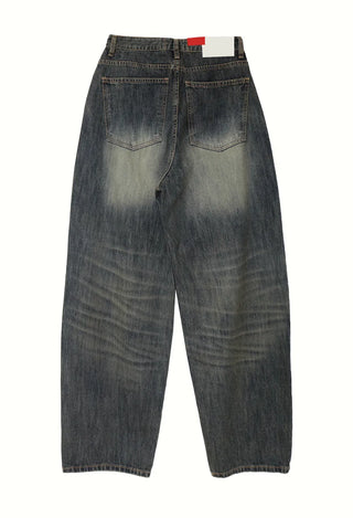 TREE CAT WASHED WIDE MAXI DENIM PANTS