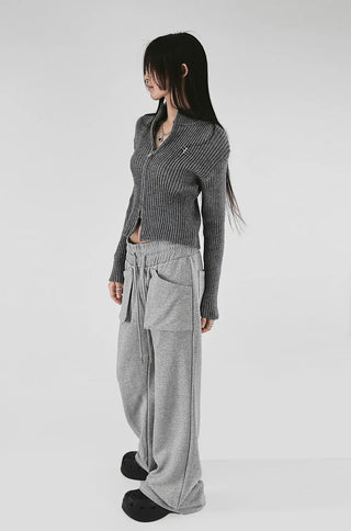 PENNING TWO-WAY KNIT ZIP-UP CARDIGAN