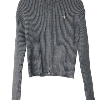 PENNING TWO-WAY KNIT ZIP-UP CARDIGAN