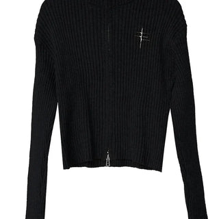 PENNING TWO-WAY KNIT ZIP-UP CARDIGAN