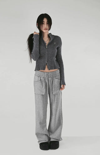 PENNING TWO-WAY KNIT ZIP-UP CARDIGAN