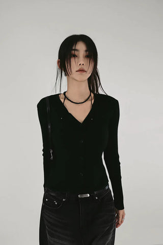 DETT SOFT V-NECK KNIT CARDIGAN