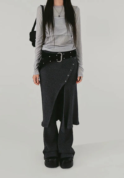 Greek Layered Bustier Double Long Sleeve T-Shirt