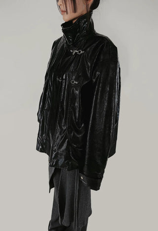 BERKELEY OVERSIZED-FIT HALF LEATHER JACKET