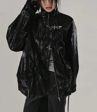 BERKELEY OVERSIZED-FIT HALF LEATHER JACKET