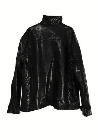 BERKELEY OVERSIZED-FIT HALF LEATHER JACKET