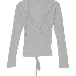 IS WRAP HOOD V-NECK STRAP HOODED CARDIGAN