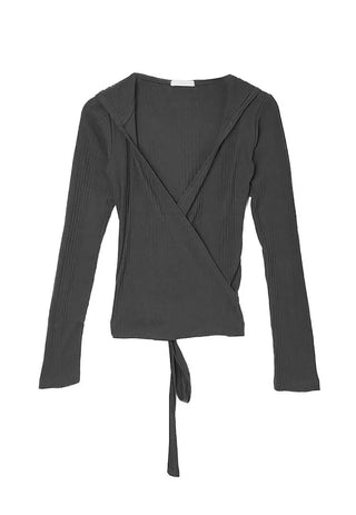 IS WRAP HOOD V-NECK STRAP HOODED CARDIGAN