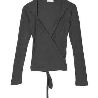 IS WRAP HOOD V-NECK STRAP HOODED CARDIGAN