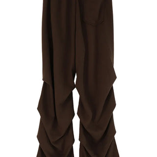Gig Shirring Rivet Banding Wide Two-Way Sweatpants Shirring Banding Sweatpants