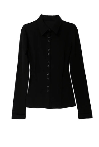 Tok Pintuck Line Blouse Shirt Collar Cardigan