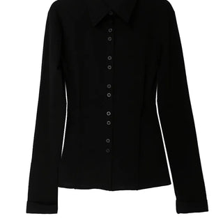 Tok Pintuck Line Blouse Shirt Collar Cardigan