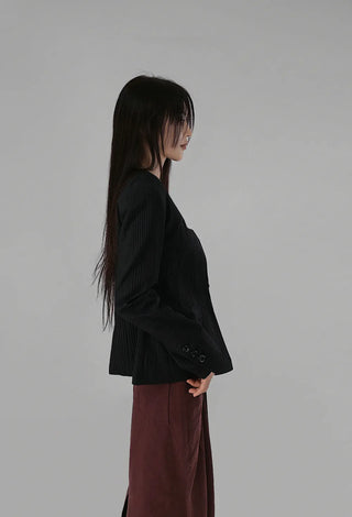 LILY UNBAL ONE-OFF-NECK CROPPED CARDIGAN