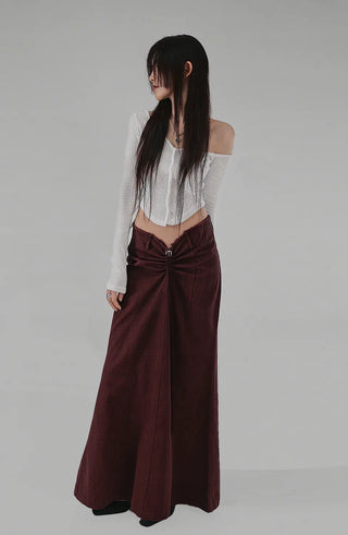 LILY UNBAL ONE-OFF-NECK CROPPED CARDIGAN