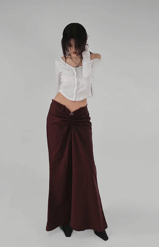 LILY UNBAL ONE-OFF-NECK CROPPED CARDIGAN