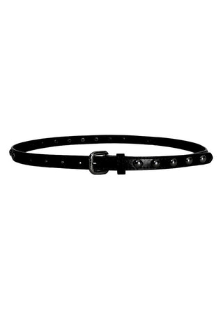 CONVEX RIVET BLACK SILVER SLIM BELT Convex black silver slim belt
