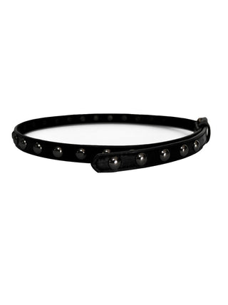 CONVEX RIVET BLACK SILVER SLIM BELT Convex black silver slim belt