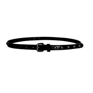 CONVEX RIVET BLACK SILVER SLIM BELT Convex black silver slim belt