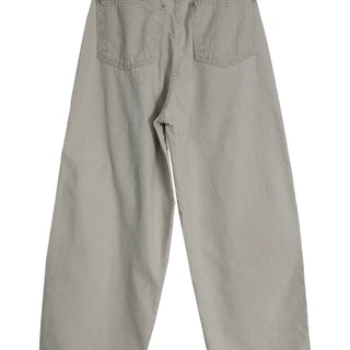 Kangaroo Pocket Cutting Line Cotton Wide Pants