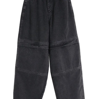 Kangaroo Pocket Cutting Line Cotton Wide Pants
