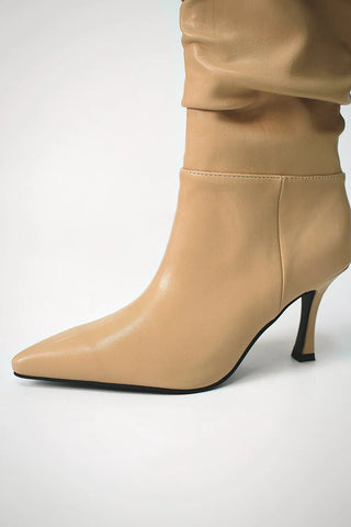Stiletto Wrinkle Pleated Silhouette Long Boots