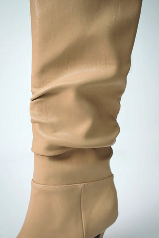 Stiletto Wrinkle Pleated Silhouette Long Boots
