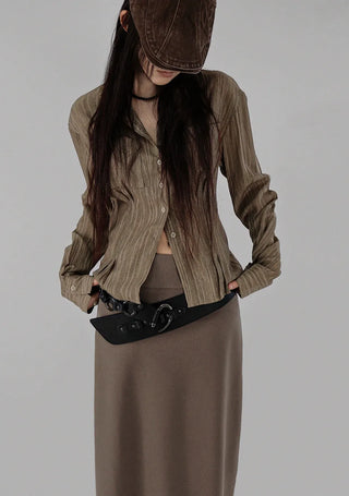 CHIRI POCKET PINTUCK SHIRT