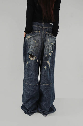 NELL MESH DOUBLE LAYERED SHIRRING LONG SLEEVE TEE