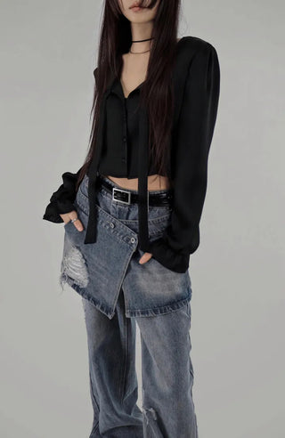 SUEDE DOUBLE TRENCH BELT LONG COAT