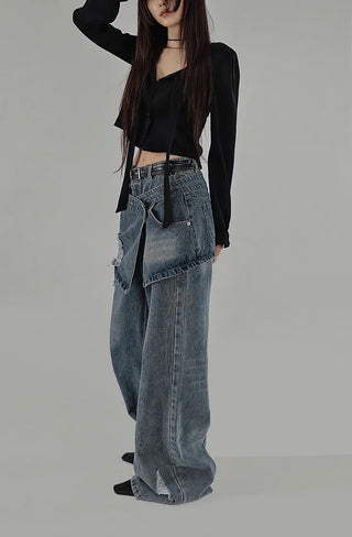 SUEDE DOUBLE TRENCH BELT LONG COAT