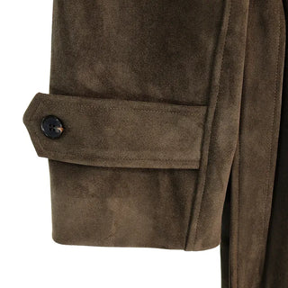 SUEDE DOUBLE TRENCH BELT LONG COAT