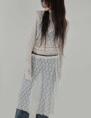 COCO SEE-THROUGH LACE LAYERED HALF SKIRT Coco See-Through Lace Polarity