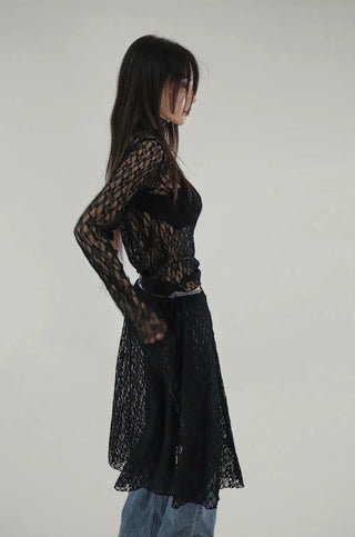 COCO SEE-THROUGH LACE LAYERED HALF SKIRT Coco See-Through Lace Polarity