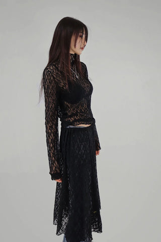 COCO SEE-THROUGH LACE LAYERED HALF SKIRT Coco See-Through Lace Polarity